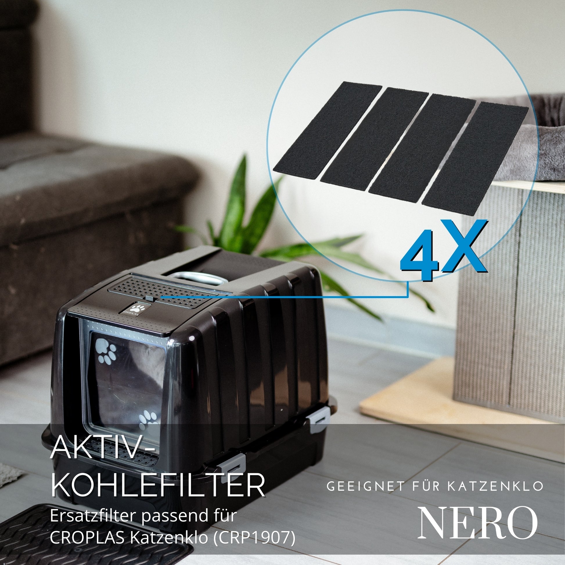 CROPLAS Aktivkohlefilter - 4er
